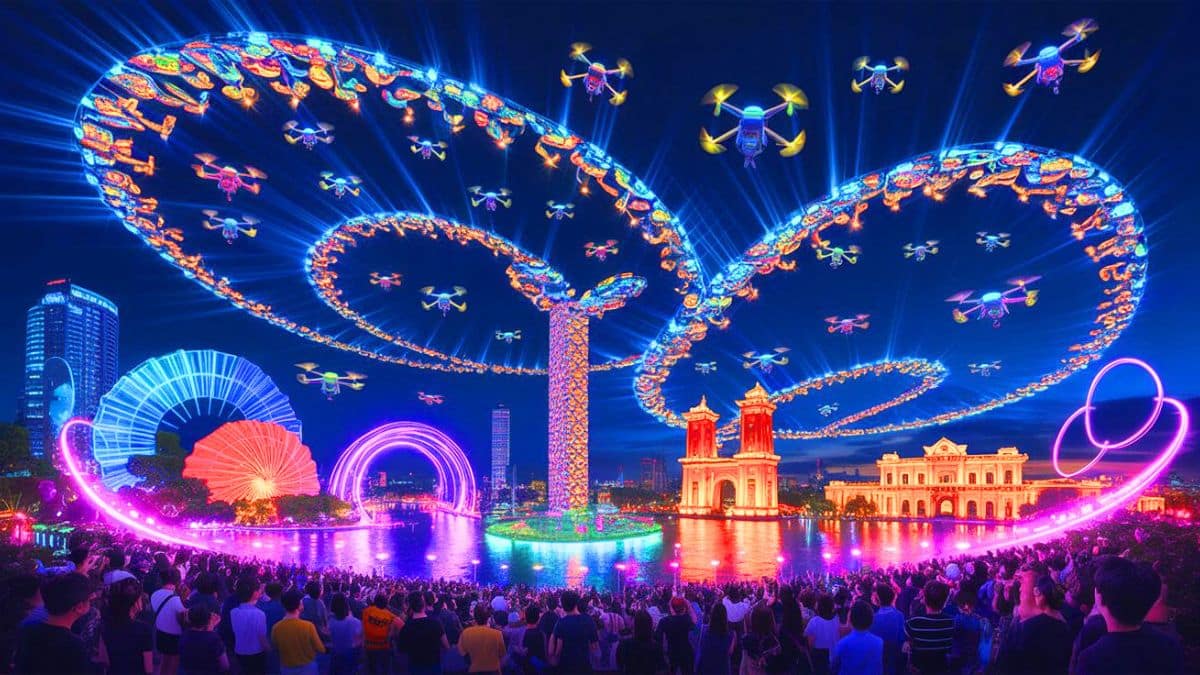 “10,500 drones light up the sky” vietnam sets jaw dropping world record with largest aerial show ever seen