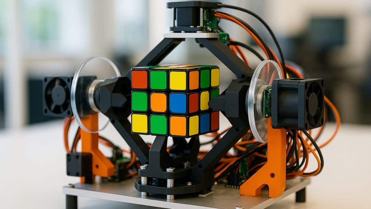 unstoppable us students build record smashing robot that solves rubik’s cube faster than the human eye can follow