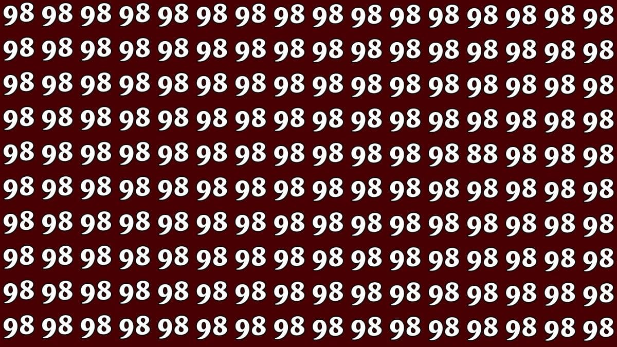 only people with an iq over 98 can spot the number 88 hidden among 98s in under 8 seconds