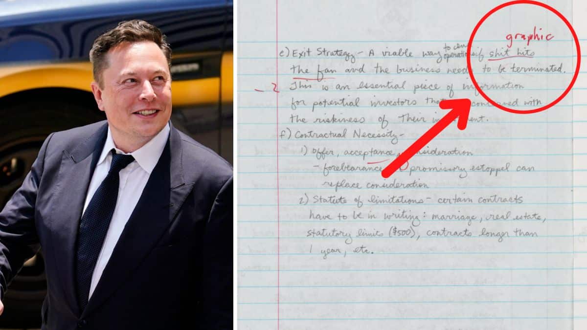 this college paper graded by elon musk just sold for over $10,000